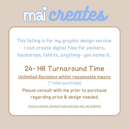Custom Commission Service | Digital Graphic Design | Birthday Party Banners Cake Toppers Stickers | MaiCreatesCreations Exclusive